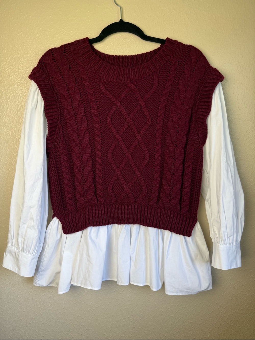 English Factory Mixed Media Cable Detail Sweater